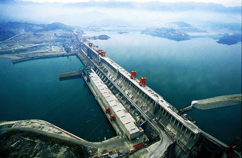 Imágen aerea de la hidroeléctrica de Las Tres Gargantas.