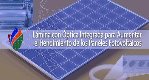 Lámina con Óptica Integrada para Aumentar el Rendimiento de los Paneles Fotovoltaicos.